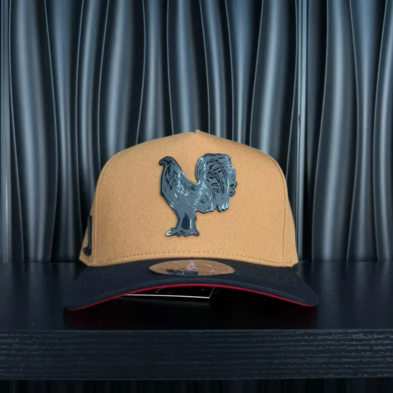 Gallo Black Plate SnapBack Hat-Brown/Black Red Visor