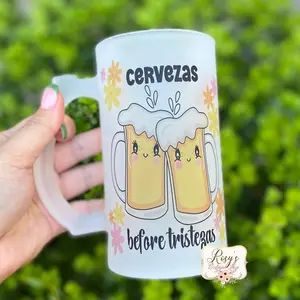 Premium Beer Glass with Handle - Crystal Clear 16oz - High-Quality Craftsmanship for Beer Enthusiasts Drinkware Mug