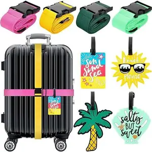 4 Set Cute Luggage Tags and Belts