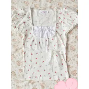 2025 Summer New Print Slim T-Shirts Women Design Sweet Square Neck Lace Up Tees Female Casual Pretty Thin Short Sleeve Outfits