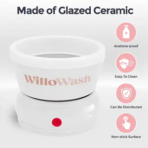 Willowash Electric Nail Soak Off Bowl Ceramic Kit for Acrylic & Dip Powder Removal Gentle Salon-Quality Manicure Tools