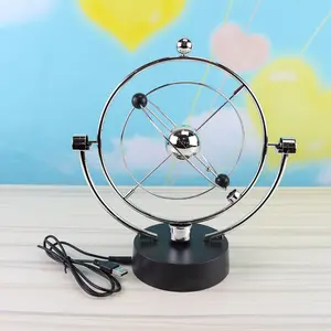 USB Perpetual Motion Globe Galaxy Rocker Creative Home Decor Craft Office Ornament