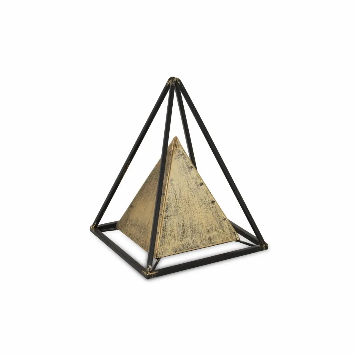 212 MAIN Minimalist Triangular Steel 3D Statue - Bronze Finish, Modern Art, 10.5x8x8in Home Supplies, Ideal for Entryway Decor