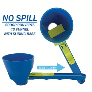 Measuring Scoop Funnel Pack of 2, Mess-Free & No spill preparation of Protein Powder, Sports Drinks, Baby Formula & K-Cup Refill, Plastic Spoons Kitchen Gadgets & Kitchen Utensils Set
