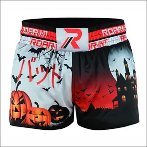 ROAR-INT Kids Halloween Muay Thai Kickboxing Fight Shorts for Boys and Girls