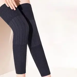1 Pair Thick Warm Wool Kneepad Leg Guard Cashmere Knee Protector Windproof Coldproof Leg Warmers Women Men Kneecap Leg Sleeves