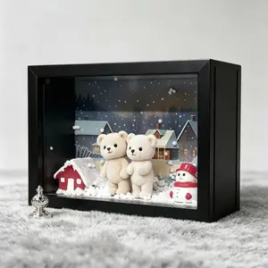 1pcs 6 Inch Dual-Sided Transparent Display Storage Box, Home Organizer, Small Figurine Blind Box, Decorative Gift for Couples