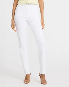 Express Women's High-Waisted '90s Skinny White Jeans, Streetwear Style, Cotton-Spandex Blend, Hip-Flattering Design
