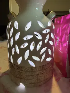 Pink Zebra Ceramic Milk Can Accent Shade. New without box!