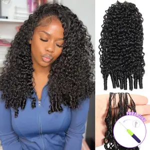 OQ HAIR Crochet Human Hair Burmese Curly Braiding Hair Bundles 50g Knotless Pre-Separated Invisible Crochet Hair Extensions
