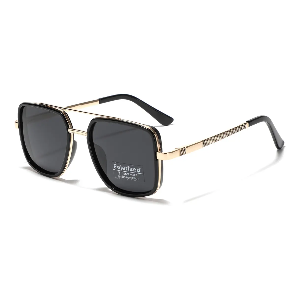 Men's Polarized TR90 Full Rim Sunglasses - 1960s Retro Square Statement Frames with Metal Gold Accents, TAC Lenses, UV400 Anti-UV Protection, PC Components, for Travelling, Beach Use, Statement Frame Glasses, Polarised Lens, Unisex, Uv Protection Lens, Fa