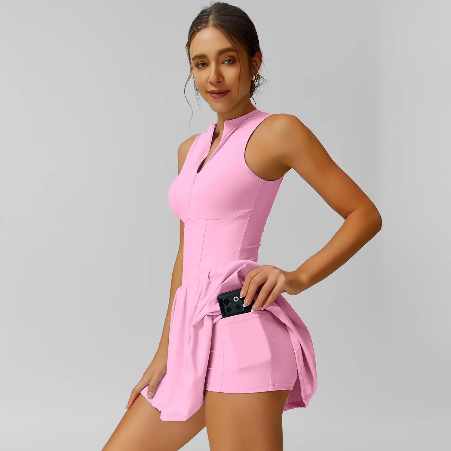 TIMEOFF Women's Sleeveless Sporty Dress - Concealed Zipper, Waist-Dart Pocket, Anti-Exposure - Golf Apparel, Tennis Attire, Workout Athleisure Dresses - TikTok Shop TIMEOFF Women's Sleeveless Sporty Dress - Concealed Zipper, Waist-Dart Pocket, Anti-Exposure - Golf Apparel, Tennis Attire, Workout Athleisure Dresses - TikTok Shop