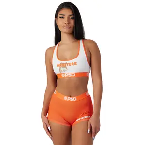 PSD Women's Hooters Uniform Sports Bra and Boy Short Matching Set, Soft, Comfortable & Breathable Ultra-Light Fabric Womenswear