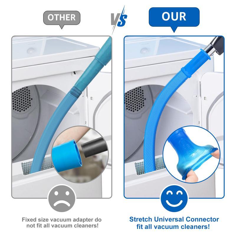 High Efficiency Dryer Vent Cleaner - Flexible Vacuum Hose & Lint Remover for Deep Lint Removal