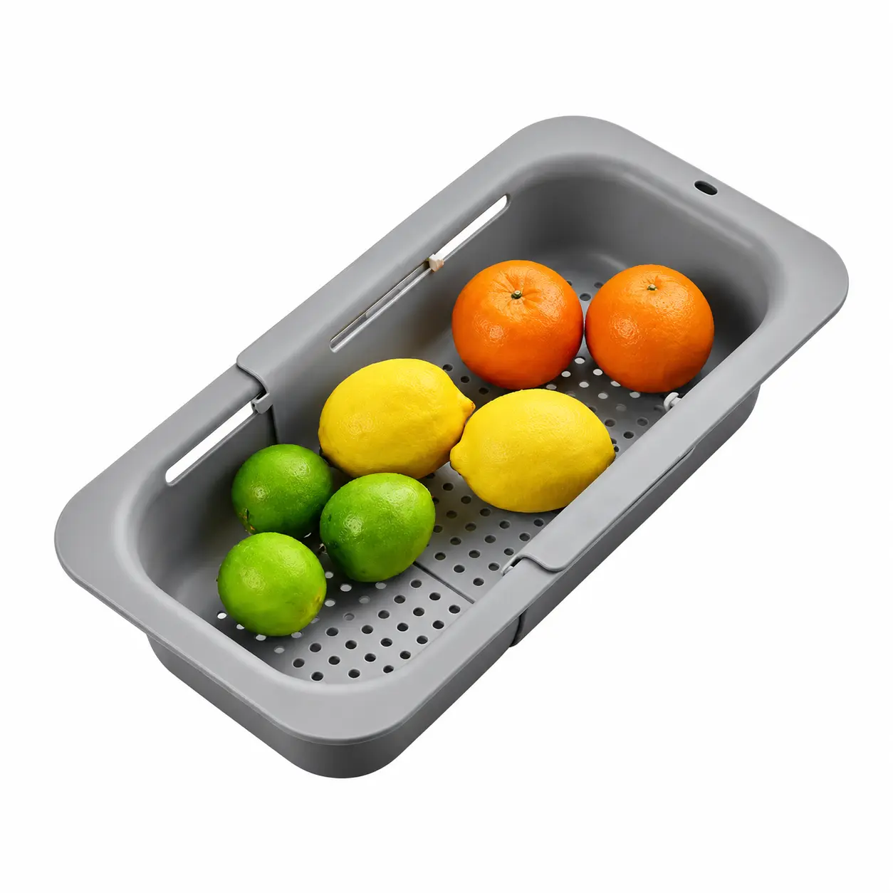 Space Saving Collapsible Kitchen Colander, White PP Foldable Drain Basket, Perforated Sink Strainer for Washing Veggies, Fruits and Drying Small Utensils