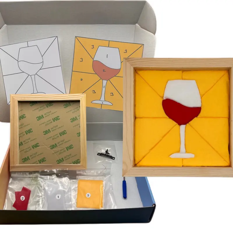 DIY Kinusaiga Art Kit - Red Wine Glass, Decorative Wall Art Crafts & DIY Set, Ideal Gift for Girls Night, Craft Night, Adds a Splash of Color