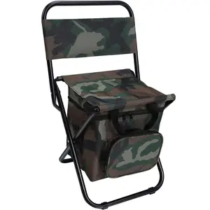 Fishing Chair with Cooler Bag Compact Fishing Stool Foldable Camping Chair