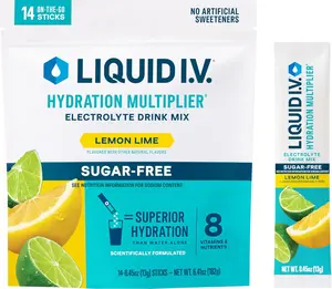 Sugar-Free Hydration Powder Mix with Electrolytes for Rapid Hydration, Lemon Lime Drink Sticks for Energy and Recovery, Easy Single-Serve Non-GMO Formula