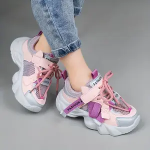 2025 New Kids Breathable Mesh Running Shoes Boys Girls Easy On Off Lightweight EVA Sole Cartoon Pattern Sports Sneakers for Children Play School Active Wear