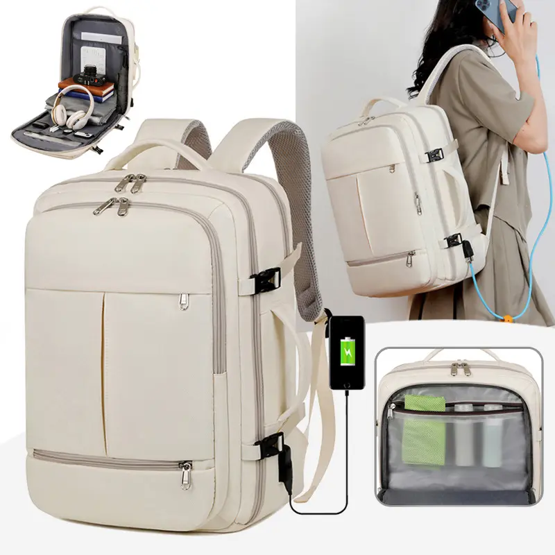 Large Capacity Multifunctional Durable Practical Outdoor Backpack For Women Men Multiple Pockets And Zippers Versatile Computer Bag Business Versatile USB Charging Port Travel Laptop Backpack