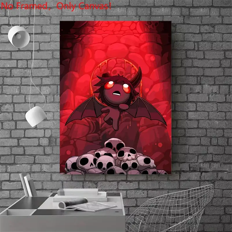 1 piece/set frameless canvas painting print poster, Canvas prints, Unframed Painting, Game Poster art, The Binding of Isaac Game, perfect gift for video game lovers, ideal for home decor