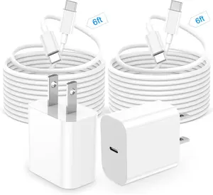 16 Charger Fast ,20W USB C Fast Charger for  16/15/Plus/Pro Max, iPad Pro 12.9/11 inch, iPad Air 5th/4th, iPad 10th, 2Pack Type C Wall Charger Block with 6FT Long USB C to C