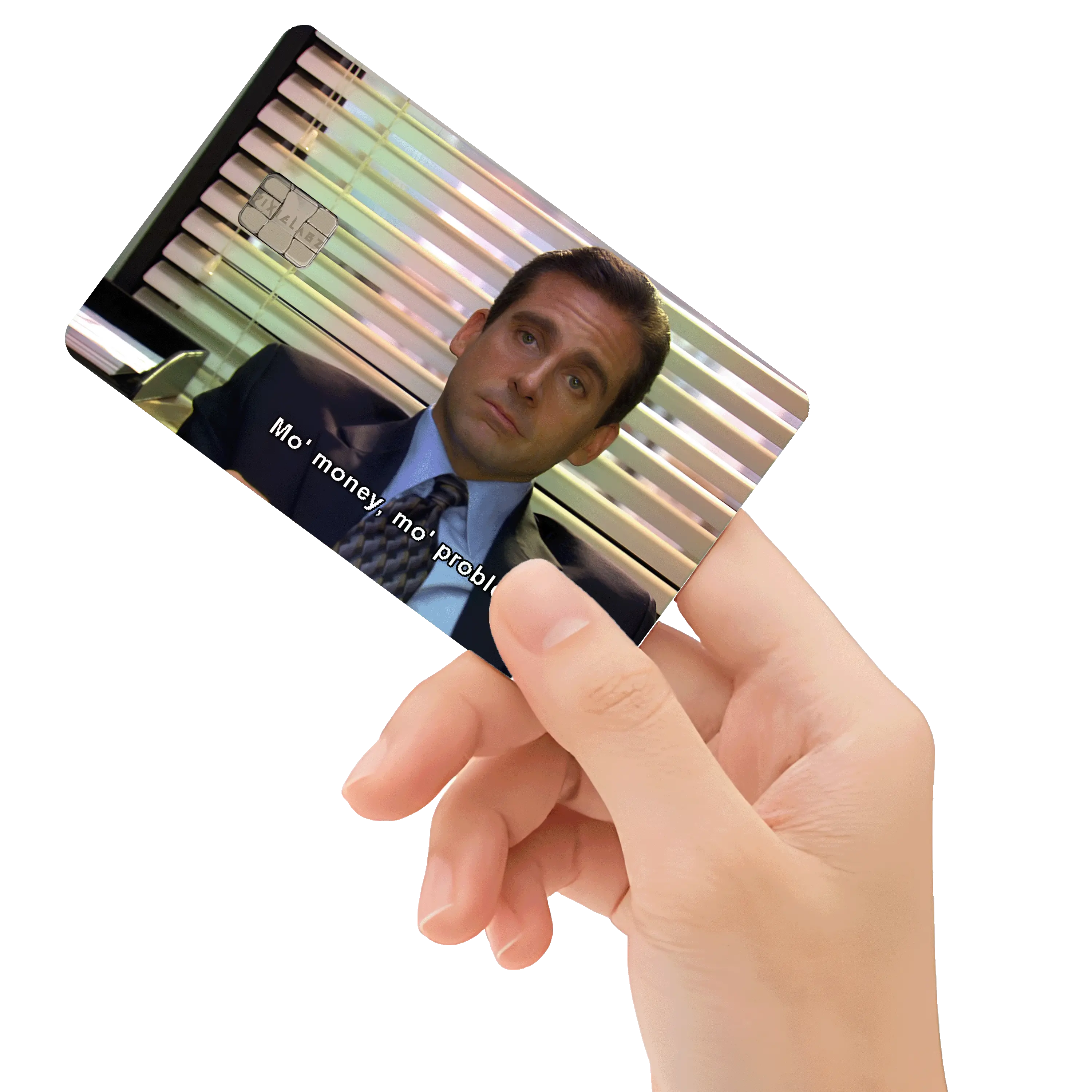 Michael Scott Meme Holographic Debit/Credit Card Decal Michael Scott Meme Holographic Debit/Credit Card Decal