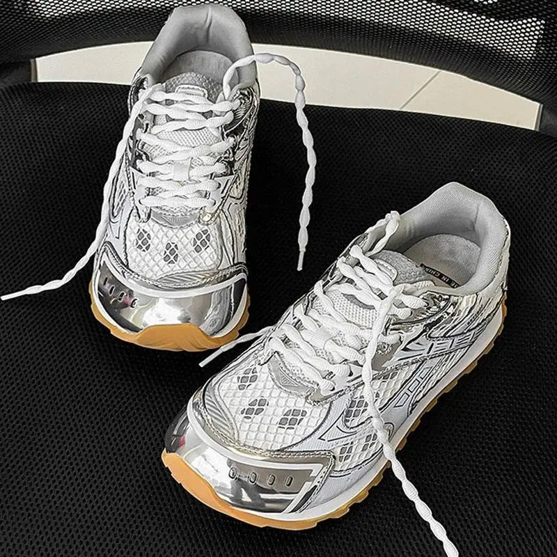 Fashion Woman Mens Mesh Lace-Up Flat Sneakers  Lovers Quality Casual Flat Shoes Comfort Trainer Running Shoes