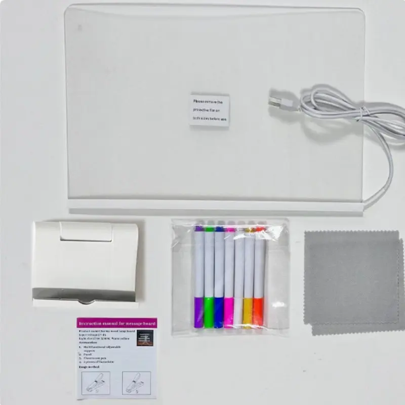 Four Seasons Seven Color LED Display Board, Includes 7 Free Colored Pens, USB Powered, Perfect Christmas or New Year Gift