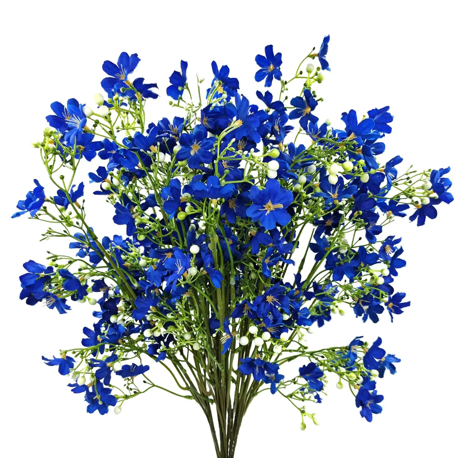 10pcs Light Blue Silk Flowers with Long Stems, Decorative Artificial Baby's Breath Bouquet, Fake Flowers Bouquet for Weddings & Parties, Outdoor/indoor Décor, Realistic Faux Flowers, Artificial Flower Decoration, Artificial Flower Bouquets