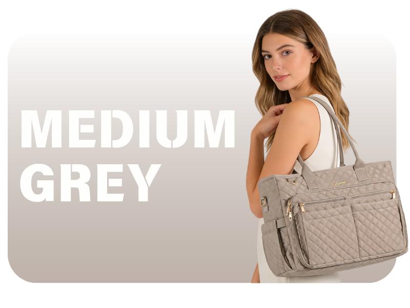 Women's Teacher Tote Bag - 15.6 in Laptop Bag, Crossbody Handbag with Insulated Large Cup Holder Pocket, Waterproof Quilted Organizer with Multiple Pockets for School College