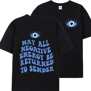 Evil Eye Energy Shield T-Shirt, Gift for Men and Women, Short-Sleeve Loose Soft 100% Cotton Streetwear, Unisex Casual Clothing