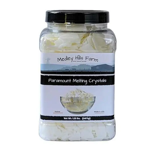 Paramount Melting Crystals by Medley hills farm 1.25 lbs. in Reusable Container - Paramount crystals for candy melts - Chocolate thinner - Made in USA