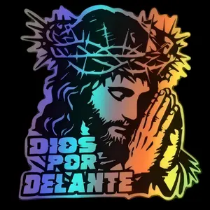 DIOS POR DELANTE Car Sticker, Car Decal