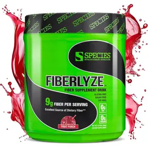 Fiberlyze Fiber Supplement Powder with Psyllium, Soluble & Insoluble Fiber for Digestive Health & Colon Support, Fruit Punch Flavor, 30 Servings
