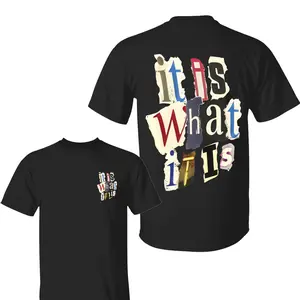 It is What It Is Shirt, Men's Letter Print Round Neck Tee, Regular Fit Casual Short Sleeve T-shirt, Graphic Tees, Summer Clothes, Men  Top