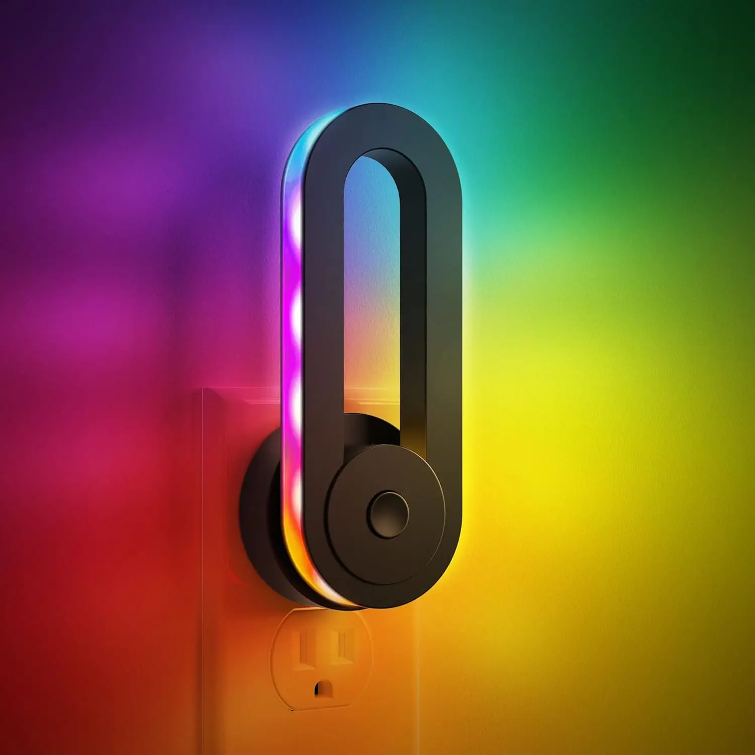 [Limited-time deal] Rainbow RGB Flowing Night Light with 3 Modes & 180° Rotatable Design Smart Sensor Decorative LED Lamp for Gaming Room Bedroom Nightstand