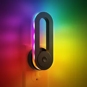 [Limited-time deal] Rainbow RGB Flowing Night Light with 3 Modes & 180° Rotatable Design Smart Sensor Decorative LED Lamp for Gaming Room Bedroom Nightstand