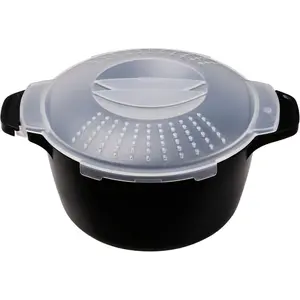 1 Quart Professional Small Microwave Cookware, Microwave Steamer for Vegetables - BPA Free, Dishwasher Safe