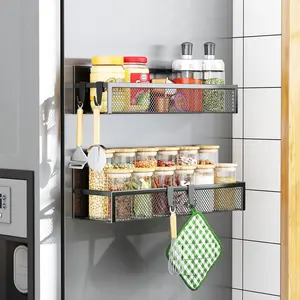Rack for Refrigerator, 2 Pack  Shelf, Fridge  Organizer with Moveable 4 Hooks,  Fridge Shelf for Kitchen Organization and Storage (2 Pack)