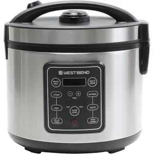 Rice grain multi cooker programmable with 9 preset functions features delay start and keep warm functions and steam basket 20 cups cooked stainless steel