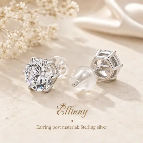 Effinny Blind Box 0.8ct*2pcs Round Cut Women's Mystery Stud Earrings, 5A CZ Random Earring for Anniversary, Wedding, Proposal