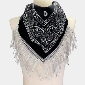 Rhinestone-like Fringe Cowgirl Bandana Scarf