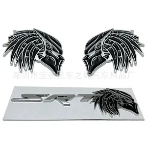SRT Hellcat Car Emblem Suitable for Dodge Jeep Chrysler SRT Leopard Head Metal Rear Emblem Side Emblem