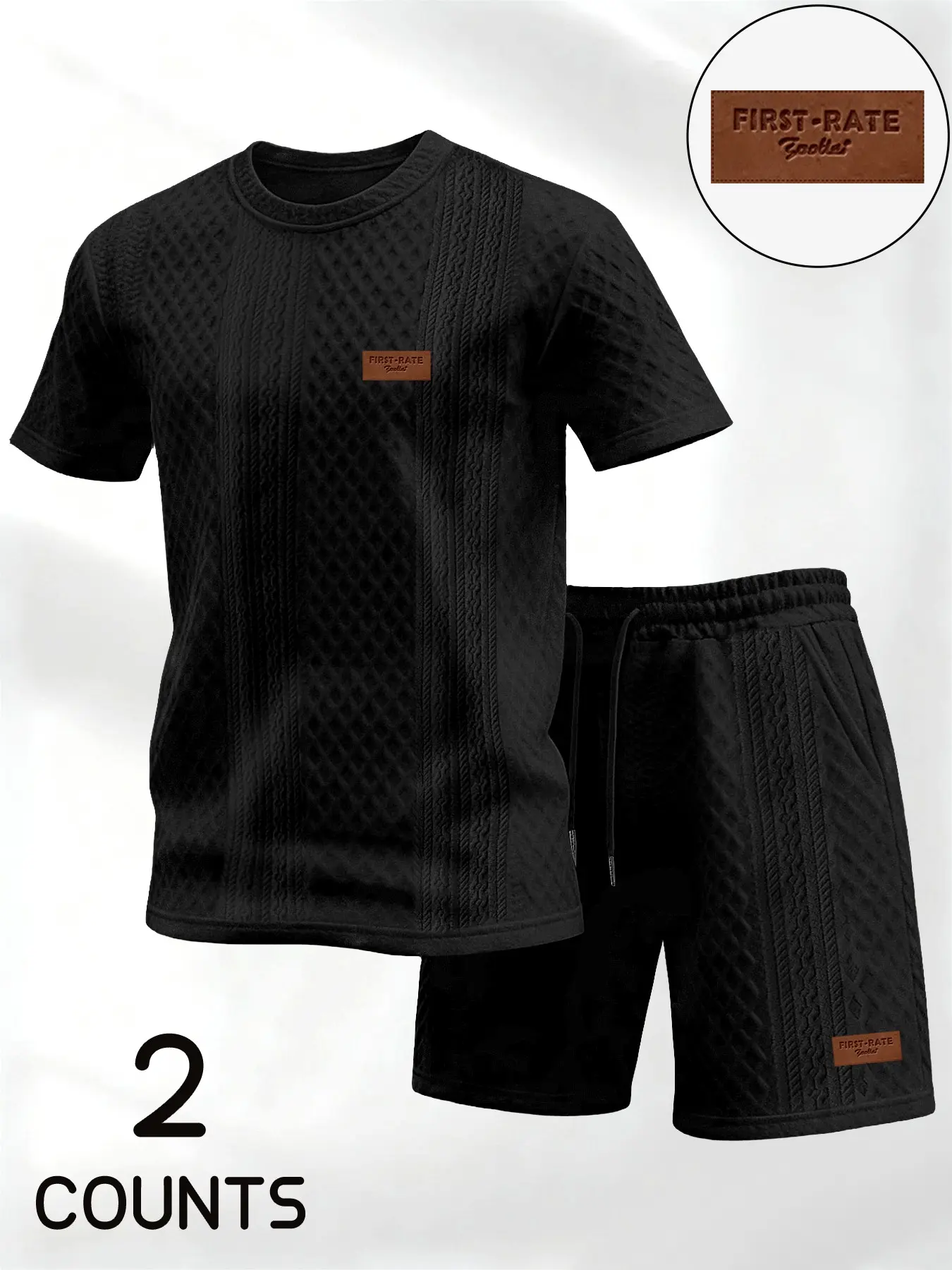 Men's Casual Short Sleeve Shorts Set, Fashion Print Textured Fabric, Ideal Gift for Him, Comfortable Fit, Perfect for Daily Wear and Sports