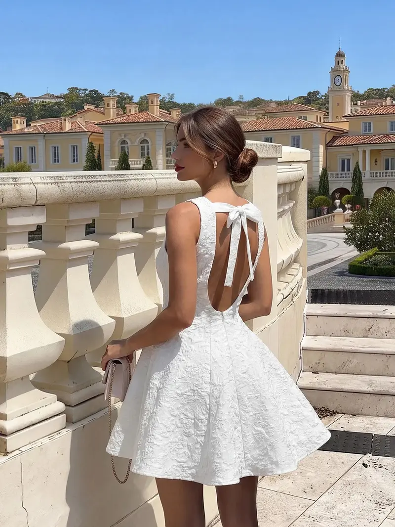 white backless bow dress Women s Silver Sequin Dress Party Dress Back Hollow Crew Neck Sparkly Dress Cocktail Dress Mini Dress Long Sleeve Spring Fall Winter Winter Dress