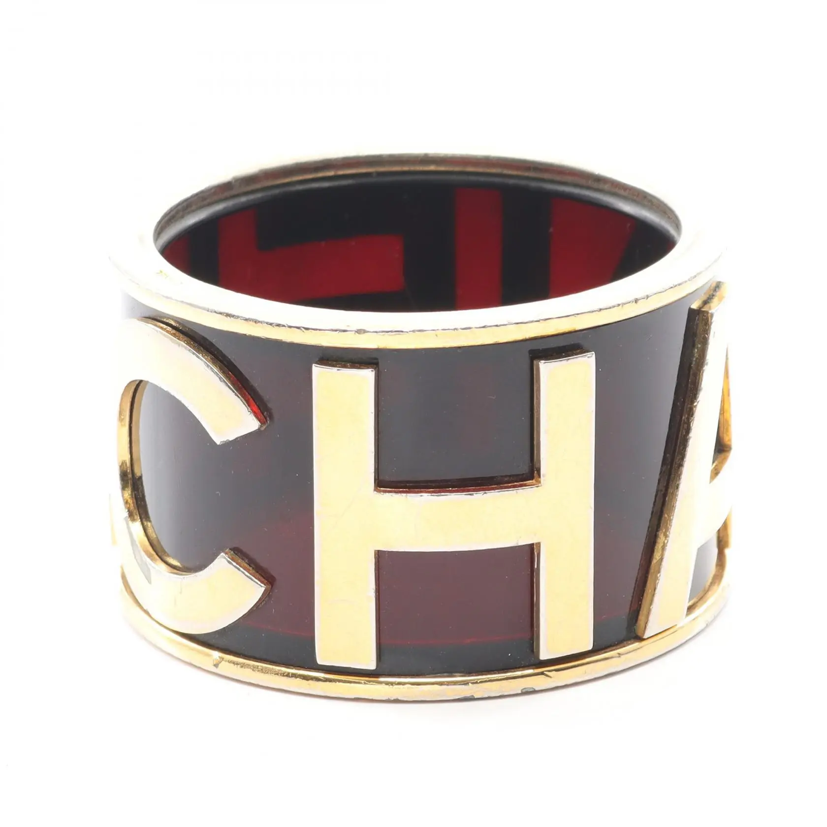 Pre-owned CHANEL Gold-plated Small Leather Goods Bangle Accessory