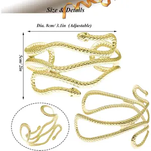 Chic Egypt Cleopatra Swirl Snake Arm Cuff Armlet Armband Open Bangle Bracelet 8cm Polycarbonate