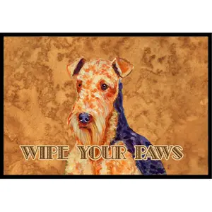 212 MAIN 18x27 In. Airedale Wipe Your Paws Mat, Home Decorative Rug, Washable Indoor-Outdoor Use Textile Rug