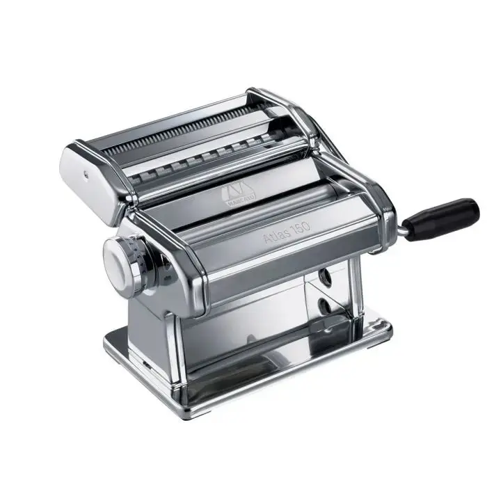 Marcato Atlas 150 Italian Design Line Kitchen Pasta Machine - 100% Made & Assembled in Italy, Stainless Steel & Aluminium Utensils, Chrome/Copper Accents, Simple, Multiple Shapes, Food Contact Safe for Design Enthusiasts